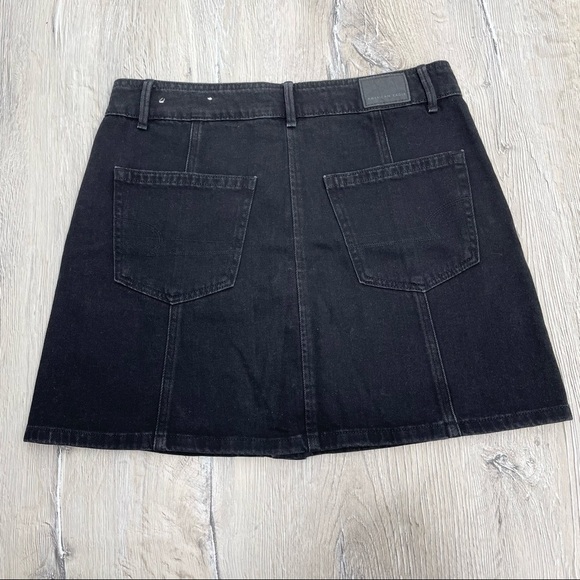 American Eagle Black Jean Mini Skirt Sz 4 - Picture 2 of 6